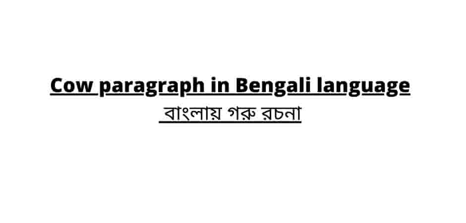 Cow paragraph in Bengali language – বাংলায় গরু রচনা