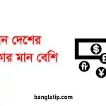 কোন দেশের টাকার মান বেশি